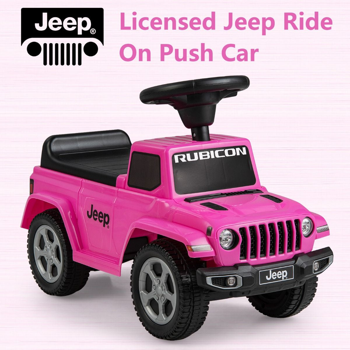 Licensed Jeep Ride on Push Car with Steering Wheel and Engine Sound for Ages 18-36 Months