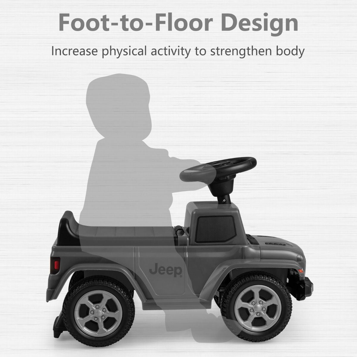 Licensed Jeep Ride on Push Car with Steering Wheel and Engine Sound for Ages 18-36 Months